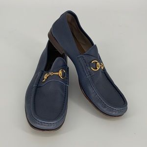 Gucci blue leather loafers